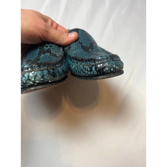 Ann Mashburn Blue Green Python Loafers Sz. 36 Made in Italy (US 5.5) - Picture 5 of 5